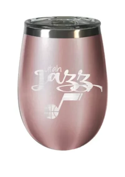 NBA Utah Jazz 12 Ounce Rose Gold Wine Tumbler