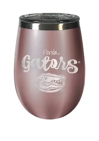 NCAA Florida Gators 12 Ounce Rose Gold Wine Tumbler