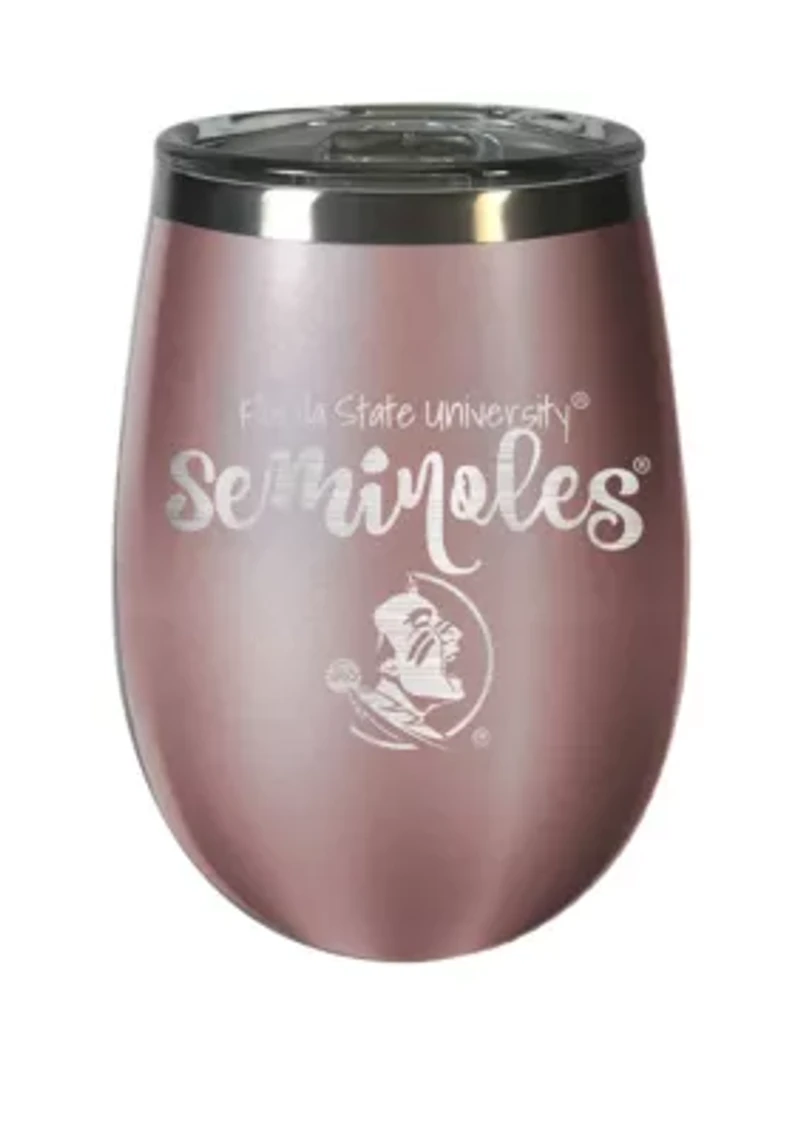 NCAA FSU Seminoles 12 Ounce Rose Gold Wine Tumbler