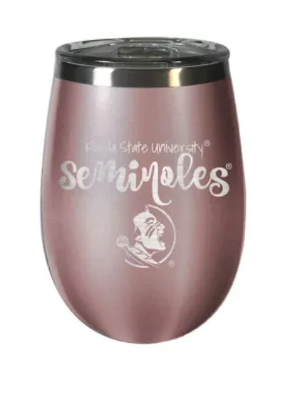 NCAA FSU Seminoles 12 Ounce Rose Gold Wine Tumbler