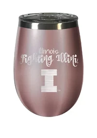 NCAA Illinois Fighting Illini 12 Ounce Rose Gold Wine Tumbler