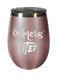 NCAA UTEP Miners 12 Ounce Rose Gold Wine Tumbler