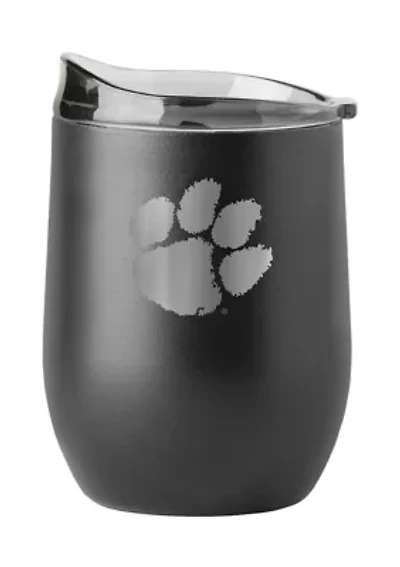 Clemson Tigers NCAA Clemson 16oz Etch Black Powder Coat Curved Beverage