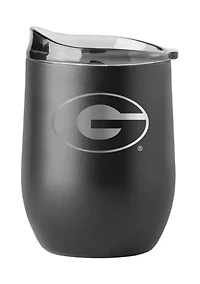 Georgia Bulldogs NCAA Georgia 16oz Etch Black Powder Coat Curved Beverage