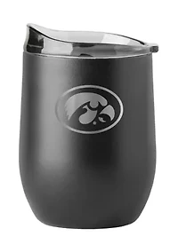 Iowa Hawkeyes NCAA Iowa 16oz Etch Black Powder Coat Curved Beverage