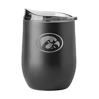 Iowa Hawkeyes NCAA Iowa 16oz Etch Black Powder Coat Curved Beverage
