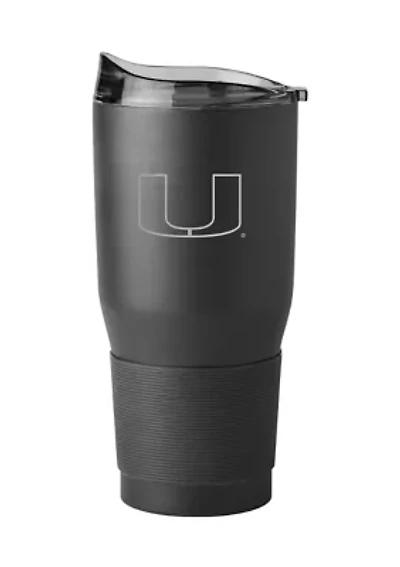 Miami (FL) Hurricanes NCAA Miami 30oz Etch Black Powder Coat Tumbler