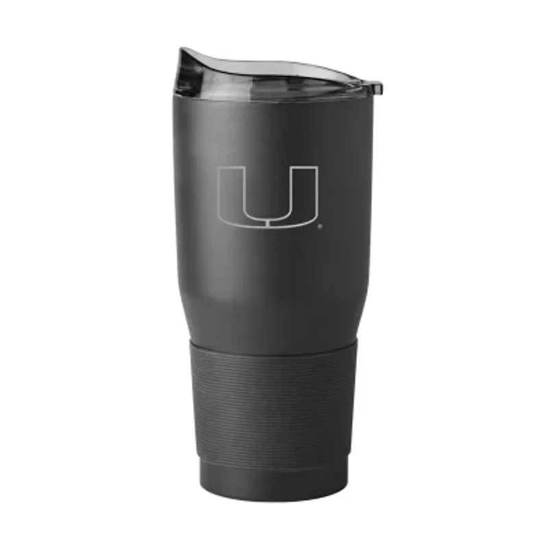 Miami (FL) Hurricanes NCAA Miami 30oz Etch Black Powder Coat Tumbler