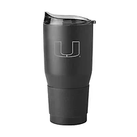 Miami (FL) Hurricanes NCAA Miami 30oz Etch Black Powder Coat Tumbler