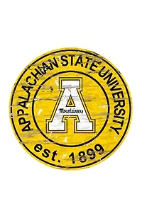 NCAA Appalachian State Mountaineers Distressed Round Sign