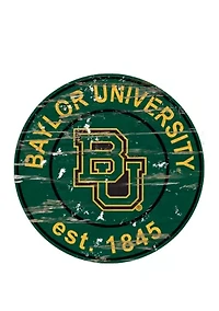 NCAA Baylor Bears Distressed Round Sign