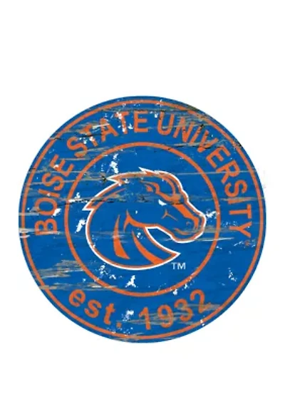 NCAA Boise State Broncos Distressed Round Sign