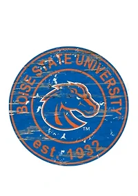 NCAA Boise State Broncos Distressed Round Sign