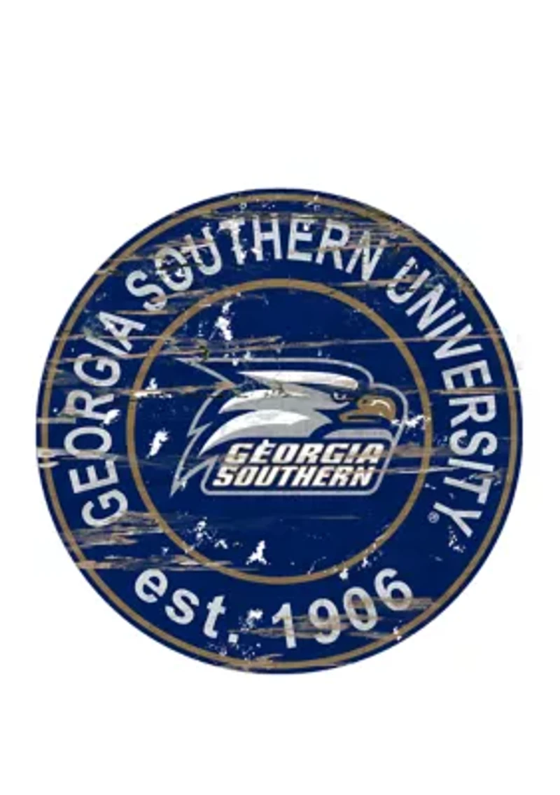 NCAA Georgia Southern Eagles Distressed Round Sign
