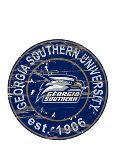 NCAA Georgia Southern Eagles Distressed Round Sign
