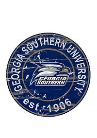 NCAA Georgia Southern Eagles Distressed Round Sign