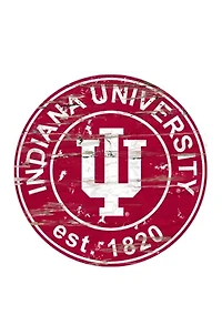 NCAA Indiana Hoosiers Distressed Round Sign