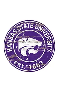 NCAA Kansas State Wildcats Distressed Round Sign