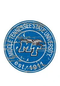 NCAA Middle Tennessee Blue Raiders Distressed Round Sign