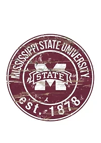 NCAA Mississippi State Bulldogs Distressed Round Sign