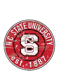 NCAA NC State Wolfpack Distressed Round Sign