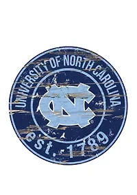 NCAA North Carolina Tar Heels Distressed Round Sign