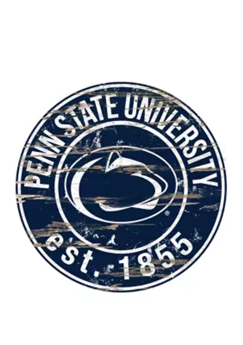 NCAA Penn State Nittany Lions Distressed Round Sign