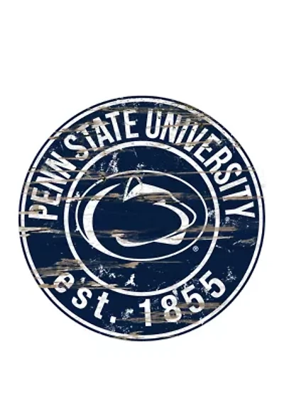 NCAA Penn State Nittany Lions Distressed Round Sign