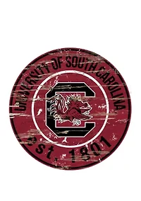 NCAA South Carolina Gamecocks Distressed Round Sign
