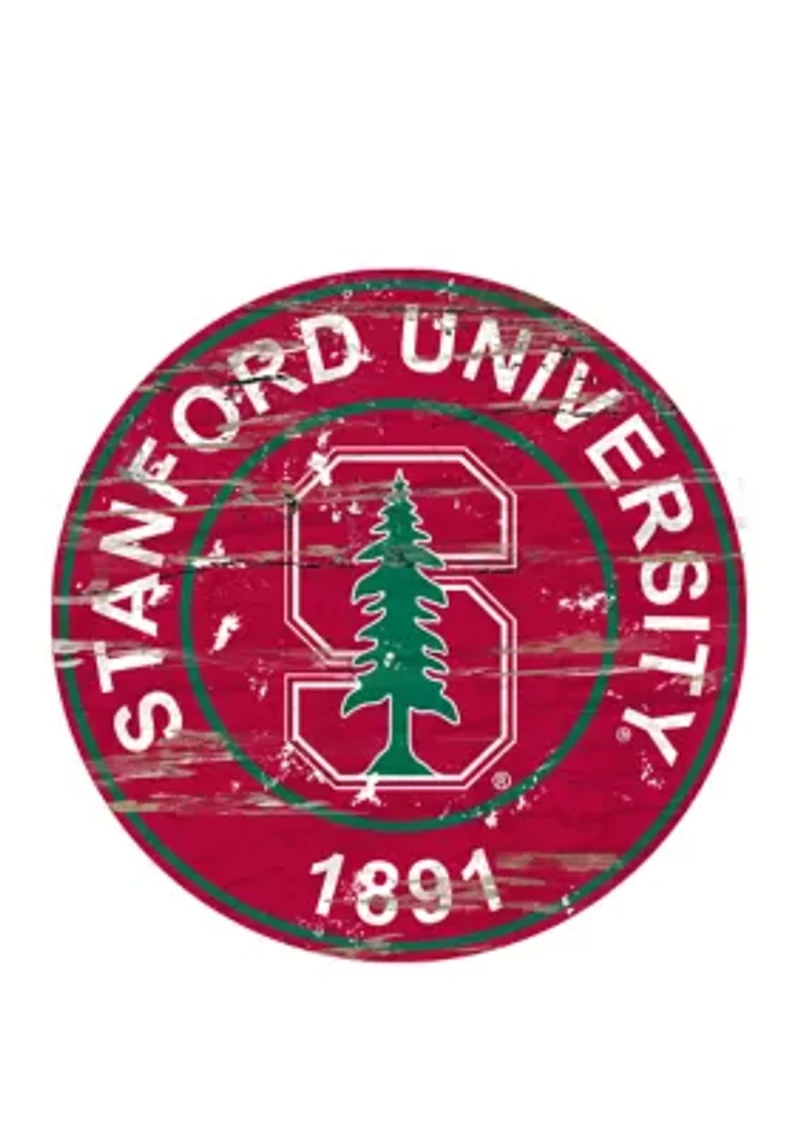 NCAA Stanford Cardinals Distressed Round Sign