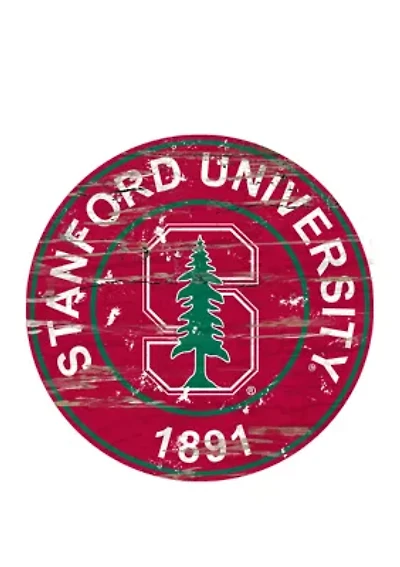 NCAA Stanford Cardinals Distressed Round Sign