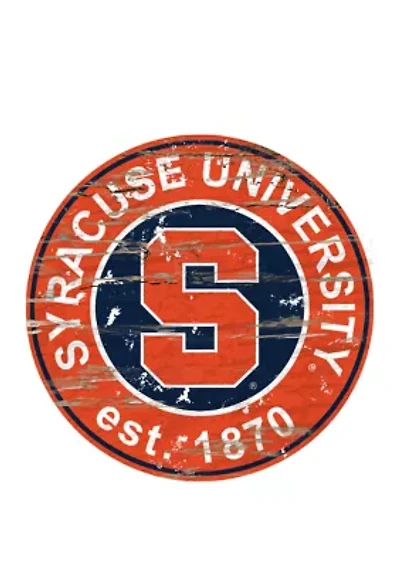 NCAA Syracuse Orange Distressed Round Sign