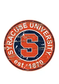 NCAA Syracuse Orange Distressed Round Sign