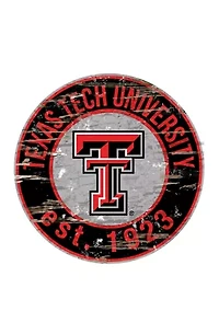 NCAA Texas Tech Red Raiders Distressed Round Sign