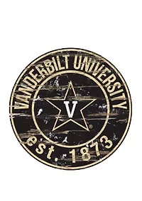 NCAA Vanderbilt University Commodores Distressed Round Sign
