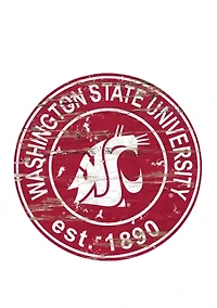 NCAA Washington State Cougars Distressed Round Sign