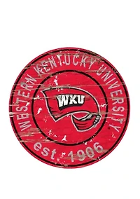 NCAA Western Kentucky Hilltoppers Distressed Round Sign