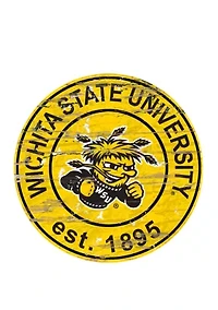 NCAA Wichita State Shockers Distressed Round Sign