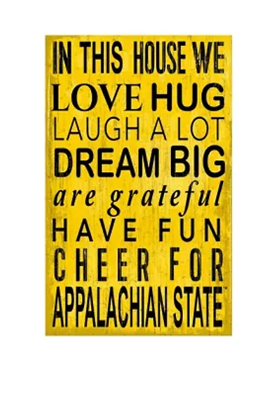 NCAA Appalachian State Mountaineers 11 in x 19 in In This House Sign