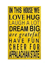 NCAA Appalachian State Mountaineers 11 in x 19 in In This House Sign