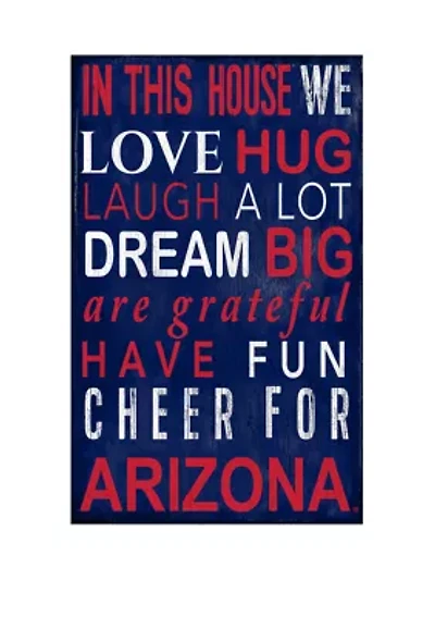 NCAA ArizonaWildcats In This House Sign