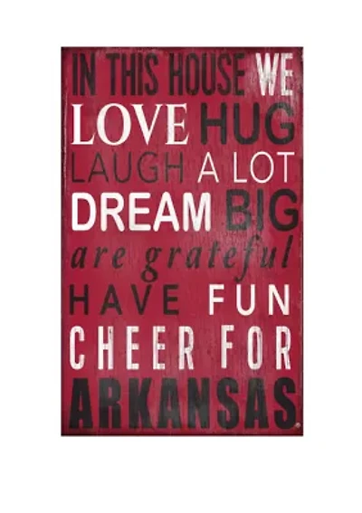 NCAA University of Arkansas Razorbacks In This House Sign