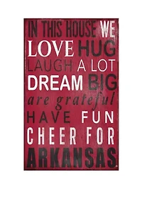 NCAA University of Arkansas Razorbacks In This House Sign