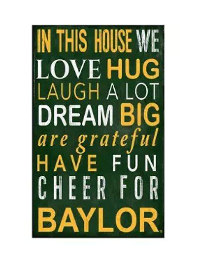 NCAA Baylor Bears In This House Sign