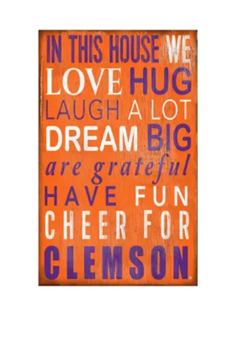 NCAA Clemson University Tigers In This House Sign