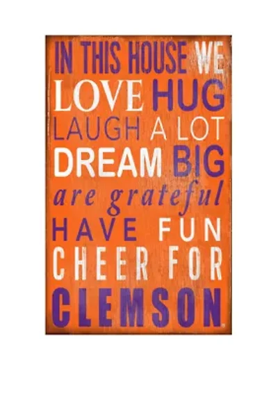 NCAA Clemson University Tigers In This House Sign