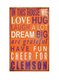 NCAA Clemson University Tigers In This House Sign
