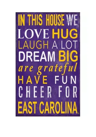 NCAA East Carolina Pirates In This House Sign