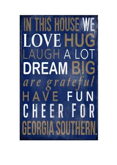 NCAA Georgia Southern Eagles In This House Sign