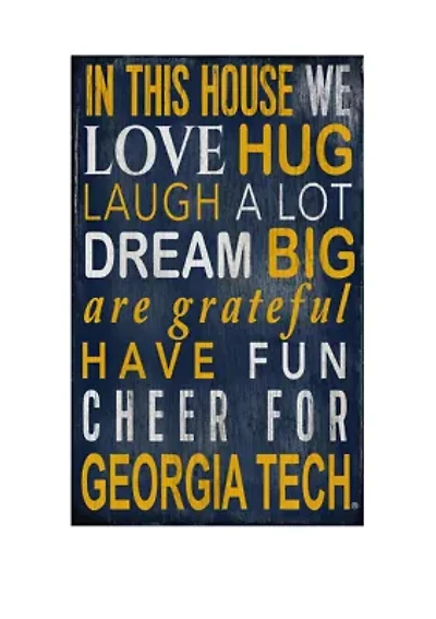 NCAA Georgia Tech Yellow Jackets In This House Sign